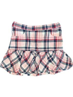 🐲3 FOR $9🦄 Gymboree Plaid Ruffled Toddler Short Adjustable Waist Tier Skirt 4T